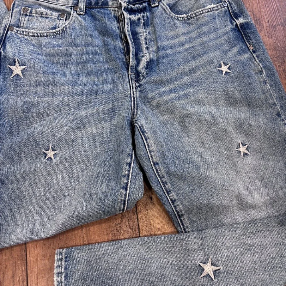 Pistola Charlie Star Embroidered Straight Leg Jean – Supernova Women's Size 29 - Picture 4 of 13